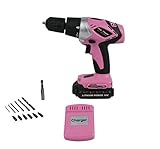 Pink Power PP181LI 18V Cordless Lithium Ion Drill Kit for Women with Battery, Case, Charger & Bit Se