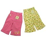 [ダックビル] DUCKBILL キッズ ガールズ パンツ ブーツカット 花柄 ストレッチ（濠Du） イエロープリント 85cm(右)