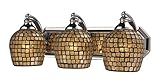 Elk 570-3C-GLD 3-Light Vanity In Polished Chrome and Gold Mosaic Glass [並行輸入品]