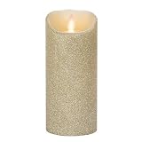 Candle ImpressionsミラージュGlitterピラーwithプログラム可能なタイマー – クリームwith Gold Glitter、3-inch by 7-inch