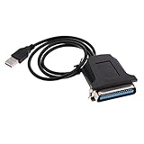 Homyl 黒 USB → IEEE 1284 CN36 パラレル プリンタ アダプタ ケーブル コード コンピュータ用