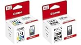 【純正品セット商品】CanonインクカートリッジBC-361XL (3色カラー 大容量) + BC-360XL (ブラック 大容量) 2個セット 対応機種：PIXUSPIXUS TS5430 / TS5330