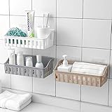 Easy Live シャワーラック 収納ラック 収納棚 置き物棚 収納ラック 浴室用品 キッチン トレイ 壁棚 隙間収納 ３個セット 水切りラック すきま収納 强力粘着
