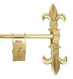 Brass Elegans 33TH1-PLB 36-Inch Polished Brass Fleur-Di-Li Collection Solid Brass Tapestry Hanger wi