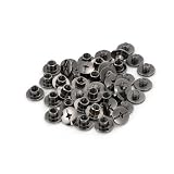 トカリリ シカゴスクリュー シカゴネジ レザークラフト用 長さ4mm 5mm 6mm 8mm 10mm 12mm ブラック 20個セット (ブラック, Φ5×4mm)