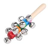 Baby Rattle Toy – SODIAL ( R )かわいい木製ベビーキッドRattle Pram Crib Musicalベルスティックシェイカートイ
