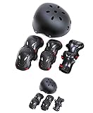 searina ヘルメット プロテクター セット スケート 自転車 ボード 大人 子供 女の子 男の子 人気 (赤セット, S)