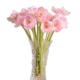 Poppies人工ブーケ、oksale ®シルクプラスチックFakeウェディングフラワーリーフ、ブライダル花瓶ホームフローラル柄装飾パーティー、本屋、カフェストア ピンク