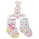 赤ちゃん・ベビー用 ユニセックス かわいいぬいぐるみつき コットンリッチ ソックスセット 靴下セット (2足組) ギフト 男女兼用 (EUR 15-18) (うさぎ/ピンク)