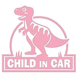 imoninn CHILD in car ステッカー　【パッケージ版】　No.71　ティラノサウルスさん　（ピンク色）