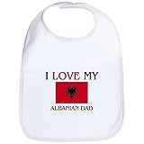 CafePress I Love My Albanian Dad Bib - Standard Cloud White by CafePress