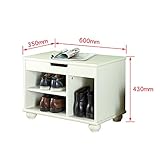 HAIZHEN ホームソース靴収納キャビネットPUシートラック木製廊下の収納ベンチリフトアップリッド60CM / 80CM ( 色 : Milky , サイズ さいず : L60CM )