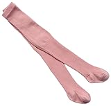 FEOYA ベビータイツ リプ柄 レギンス キッズ 女の子 ソックスタイツ ピンク 秋冬 綿 防寒 発表会 結婚式 お正月 お誕生日 七五三 フォマール 90 2-4歳