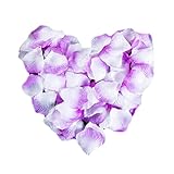 人工花バラの花びらバレンタイン結婚祝い記念日の装飾-?パープルホワイト