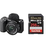 SONY(ソニー) Vlog用カメラ APS-C ミラーレス一眼カメラ ZV-E10M2 パワーズームレンズキット ウィンドスクリーン付属 ブラック ZV-E10M2K BQ + SanDisk SDカード 256GB SDXC Class10 UHS-I V30 読取最大200MB/s SanDisk Extreme PRO SDSDXXD-256G-GHJIN 新パッケージ
