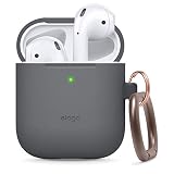 elago AirPods エアーポッズ 対応 シリコン ケース カラビナ付 カバー ブラック
