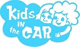 Kids in the car 　ベービーインザカー　子供が乗ってますステッカー (ｽｶｲﾌﾞﾙｰSKY BLUE)