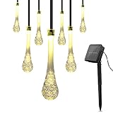 Ankuka LED ストリングスライト 装飾ライト LEDソーラーストリングライト イルミネーションライト ボールライト 省エネ 結婚式/クリスマス/パーティー (水滴-イエロー)