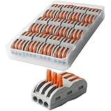 CESFONJER 12 個 コンパクトスプライスコネクタ、ワンタッチコネクターより線・単線接続可能コネクタ、双方向端子台、 6 穴用 (SPL-3)