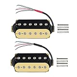 FLEOR エレキギター ハンバッカーピックアップ セラミック製 ダブルコイル ギター ブリッジ＆ネックピックアップセット - ゼブラ