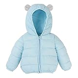 Domybest 秋冬 子供服 キッズ ダウンジャケット 子供コート フード付き 女の子 男の子 0-3歳 厚い スカイブルー 暖かく保つ カジュアル 防寒 通学 通園 雪遊び プレゼント
