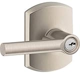 Schlage f51abrw619grw f51 aブロードウェイ619 GRW Greenwich Deco Roseエントリドアロック、サテンニッケル