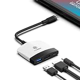 Nintendo Switch OLED用スイッチドック Hagibis ポータブルテレビドック 充電ドッキングステーション HDMIとUSB3.0ポート付き 交換用ベースドックセット タイプCからHDMI TVアダプター MacBook Pro Air用 (ブラックホワイト)