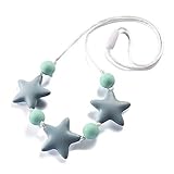 Silicone Teething Necklace - Baby Safe For Mom To Wear - BPA-Free Chew Beads - Stylish & Natural (MI