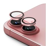 Hohotoon iphone 16/iphone16 plus用 カメラ保護フィルム アイフォン16 /16プラス カメラフィルム レンズカバー アルミ合金製＋AR高透過率強化ガラス 0.25mm超薄 黒縁取り 航空材料 レンズ保護ケース 9H 防爆裂 ・耐衝撃・スクラッチ防止・露出オーバー防止・ケースに干涉なし(ピンク 1セット)