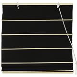 Oriental Furniture Cotton Roman Shades - Black - (36 in. x 72 in.)(B) [並行輸入品]
