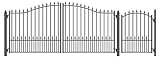 ALEKOゲートMunichスタイルアイアンWrought私道ゲートOrnamentalデュアルスイングGates with歩行者ゲート4 ft ( 12 ft )