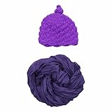 (フィーショー)FEESHOW ベビーラップブランケット ベビーコスチューム 着ぐるみ おくるみ 写真撮影 寝相アート 出産祝い ハット付き ２点セット パープル Free