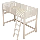 パイン天然木 ロフトベッド レギュラーサイズ 棚コンセント/ホワイト