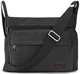 LONGZHI ショルダーバッグ メンズ 斜めがけ A4ファイル収納可能 (ブラック)