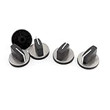 uxcell ガスストーブノブ ガスこんろ オーブンスイッチ 点火ツマミ コントロールノブ　ブラック　シルバートーン