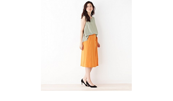 Amazon Co Jp オペークドットクリップ Opaque Clip Web 名古屋高島屋店限定 セットアイテム バックリボンブラウス サテンスカート カーキ 027 40 L ファッション