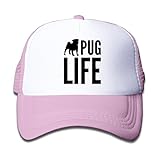 子供 メッシュキャップ 通気性 大人気 登山 レジャー・キャップ パグ 折り畳み 帽子 カジュアル ストーリート系ピンク プリント付き 無地