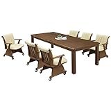 ダイニングこたつ ハイタイプこたつ 木製 6人用コタツ 7点セット BR