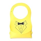 Tovadoo ベビー 食事用エプロン シリコーン製　防水　水洗い簡単　バンド調整可　出産祝い　プレゼント　五色入　30*19cm　1-3歳