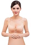 (ラボーグ) La vogue 授乳ブラジャー マタニティウェア 婦人 妊婦用 ワイヤ入り レディース インナー下着 簡単に授乳タイプ レース (85C, 肌色)