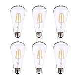 Docooler 6PC 4W ST64 LED Filament Bulb Light AC220-240V E27 Base Vintage Retro Holiday Festival Deco