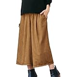 Angeliebe エンジェリーベ 産前 産後 対応 ストレッチ スウェード ガウチョ パンツ M ～ L キャメル