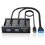 GRAUGEAR 3.5''インチベイ対応 PCマルチフロントパネルに搭載 3ポートハブ 20Gbps USB 3.2 Gen2x2 Type-C USB-Cポート、USB 3.0コンピューター用 3.5インチコンピューターシャーシのフロントブラケットに適合 [G-MP01]