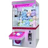 HOTGEEJPミニクレーンゲーム、3本爪グリッパー、業務用/家庭用、省スペース、コンパクトガシャポンマシン (イエロー) (ピンク)