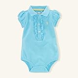 ポロラルフローレン メッシュ半袖ロンパース ライトブルー (女の子3～9か月用) 9M [並行輸入品]