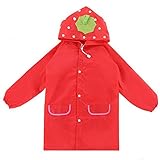 Necory(ネコリー) ベビー キッズ 子供 レインコート カッパ かわいい アニマル 雨合羽 イチゴ