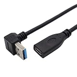 ViViSunUSB Type C ケーブル USB3.0 Type-C変換ケーブル 90度 L型 USB-Aオス to USB-Cメス 高耐久 急速充電 高速データ転送 (左Ｌ)