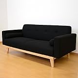 (DORIS) ソファー ソファ 【クレール ブラック】ファブリック 2.8人掛け (KIC)