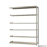 軽中量棚200kg 連結 幅180×奥行60×高さ240cm 6段 アイボリー 200kg/段