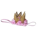 Baby 1st誕生日フラワーレースクラウンヘッドバンド US サイズ: one size カラー: ピンク